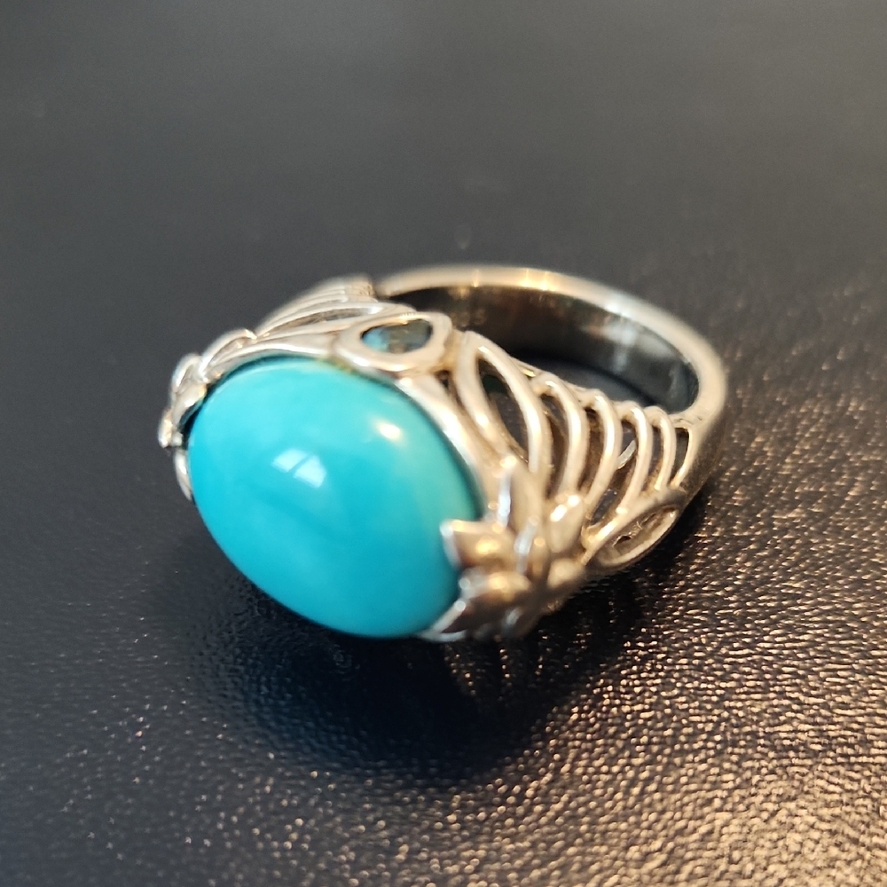 Sterling Silver Ring with Blue Stone